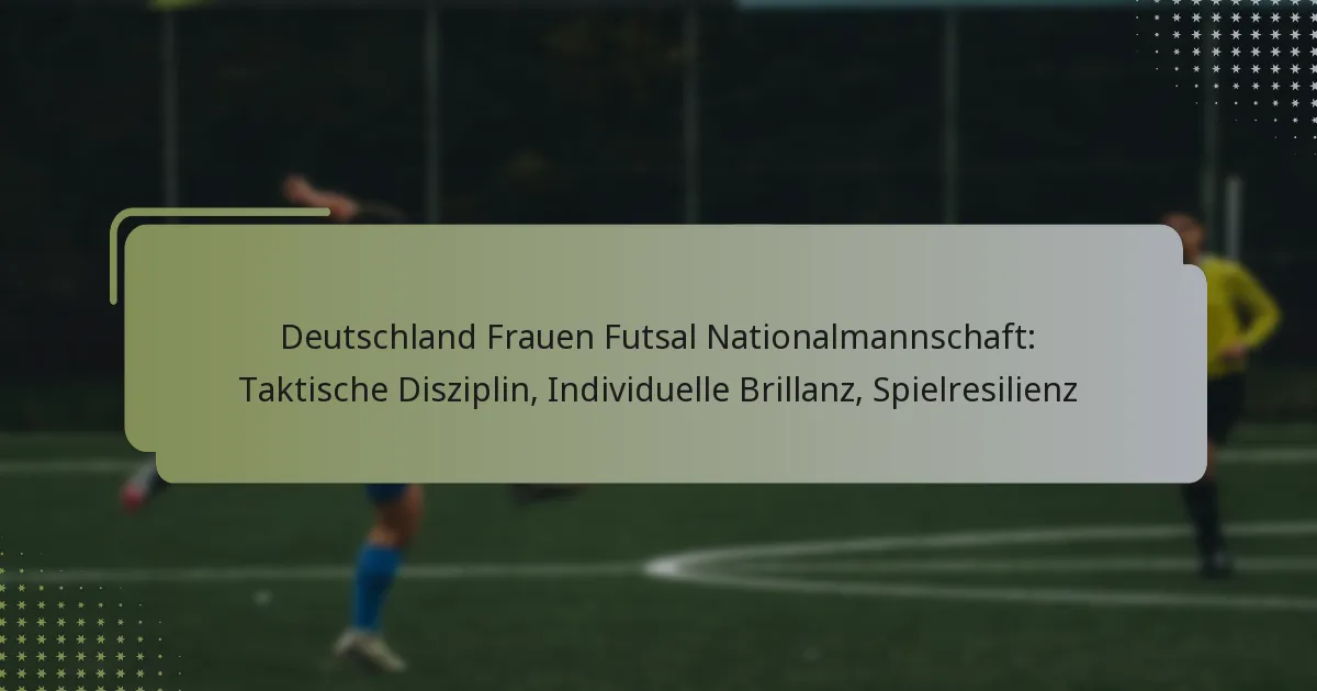 Deutschland Frauen Futsal Nationalmannschaft: Taktische Disziplin, Individuelle Brillanz, Spielresilienz