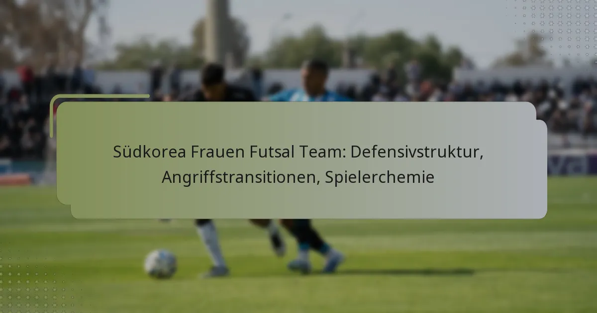 Südkorea Frauen Futsal Team: Defensivstruktur, Angriffstransitionen, Spielerchemie