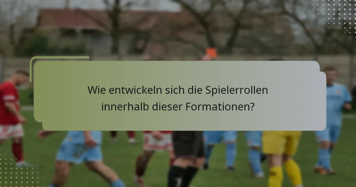 Wie entwickeln sich die Spielerrollen innerhalb dieser Formationen?
