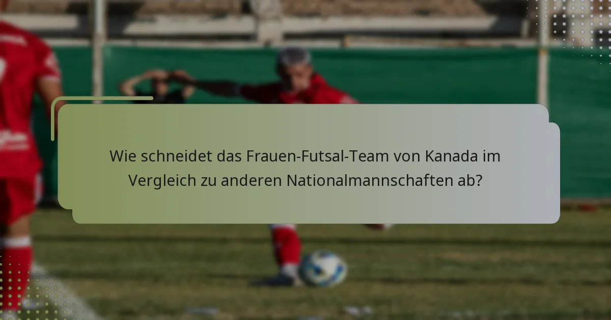 Wie schneidet das Frauen-Futsal-Team von Kanada im Vergleich zu anderen Nationalmannschaften ab?